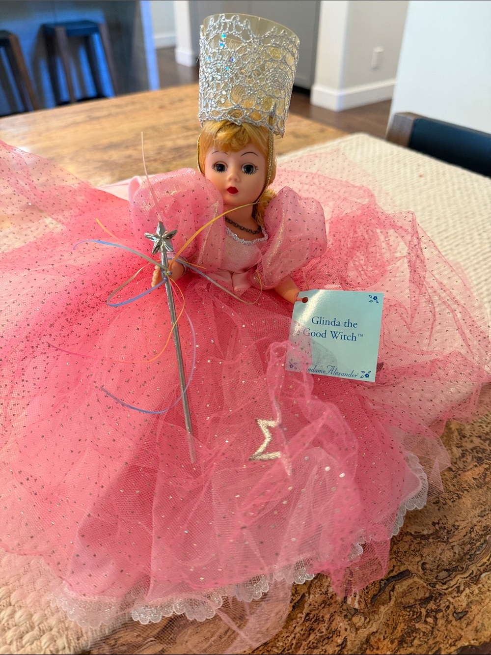 Madame Alexander Glinda Doll in Pink Gown with Silver Crown & Wand
